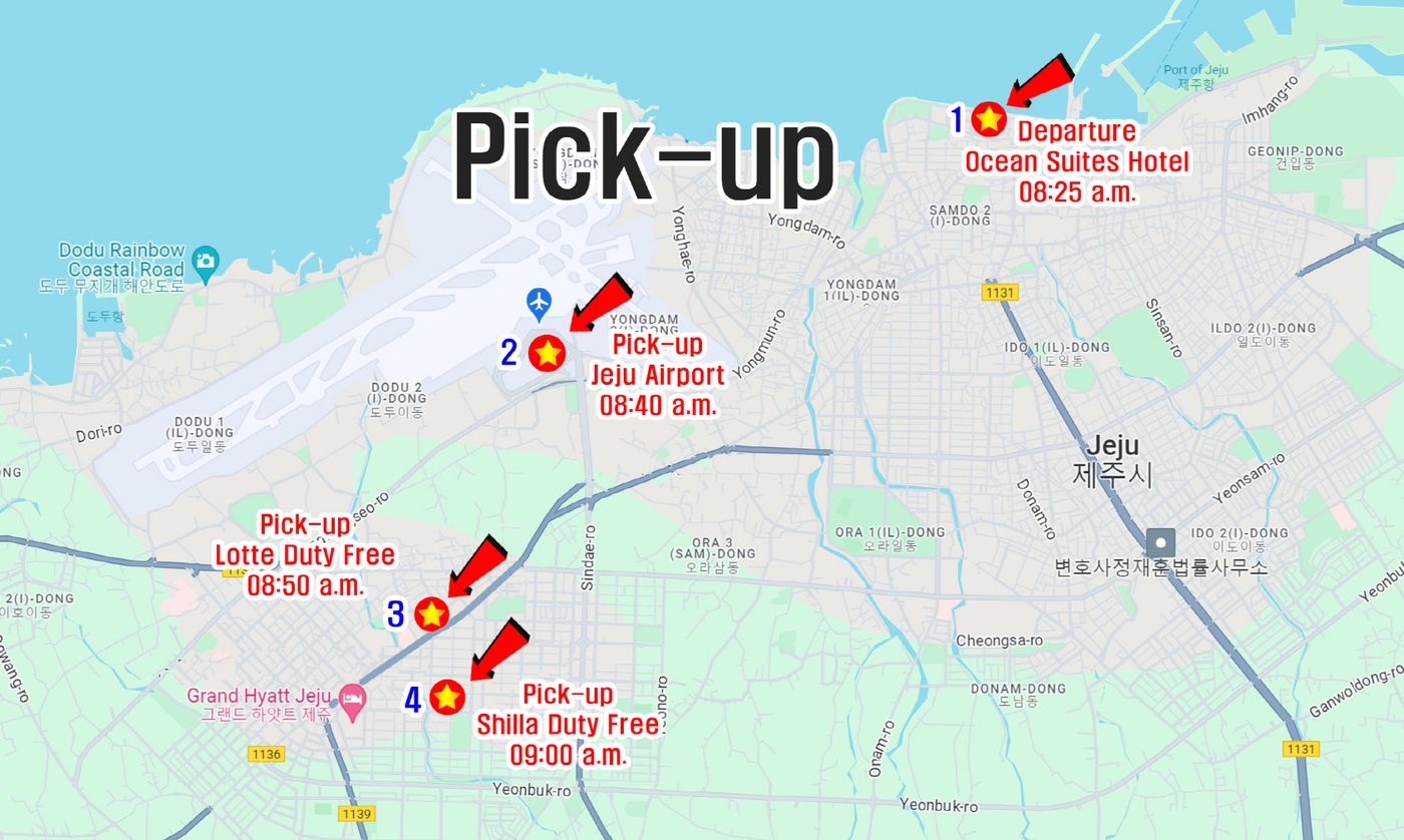 Pick-up locations map