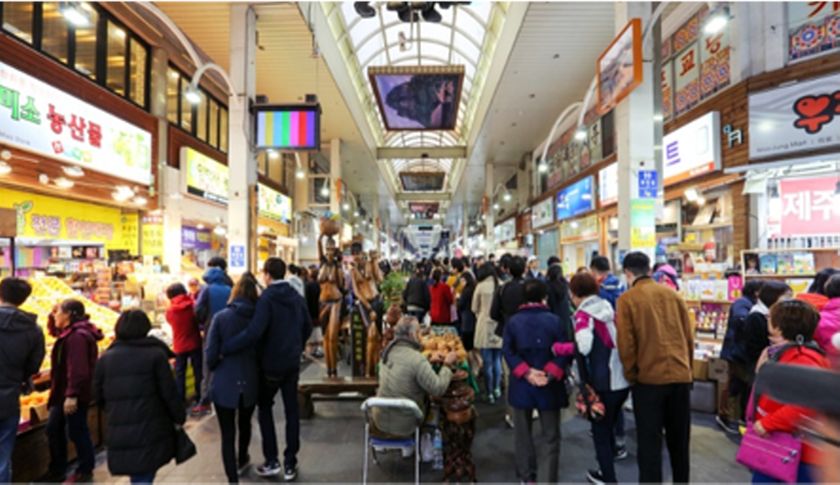 Traditional market stalls
